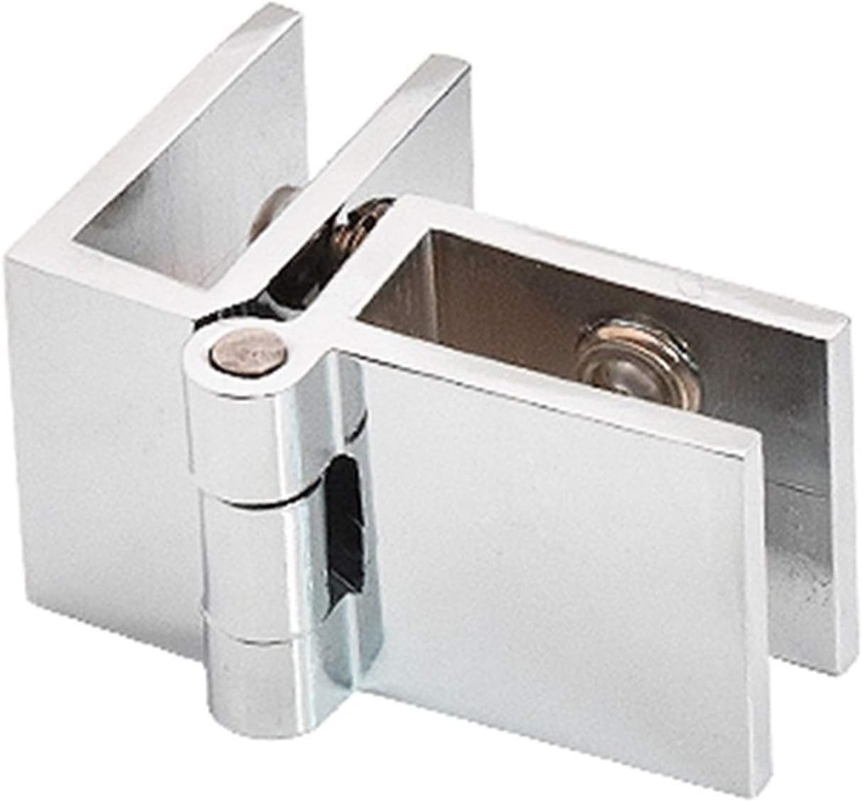 Glass Door Pivot Hinge, 1pcs Zinc Alloy Glass Clamp DIY Hinges, 5-8mm Bilateral Clip 90 180 Degree Door Hinge(90 Degree)