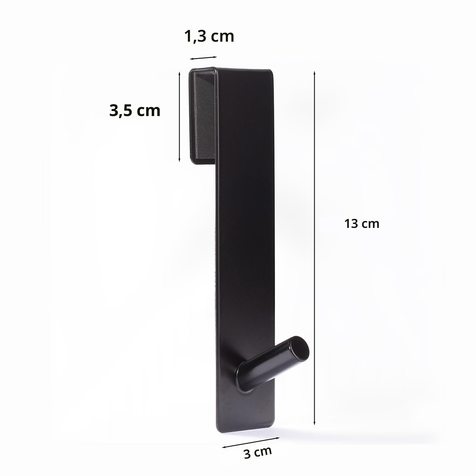 Ganchos Mampara Ducha Cristal Negro Mate sin Taladrar, 3 Piezas 13.3cm Gancho Acero Inoxidable con Esponja Antirayaduras (Puertas <1.3cm)