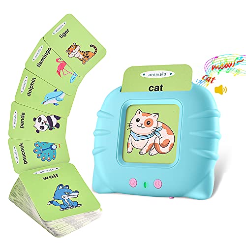 IMRARA Toddler Learning Toys with 56 pcs Flash Cards, Audible Learning Resources with Sound Effects, Educational Interactive Toys for 1 2 3 Year Old Boys Girls