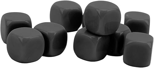 Miniatura 8 de Juego de 30 dados en blanco divertidos de 0.630 in, de plástico, 6 caras redondas, cubos de dados poliédricos, rompecabezas de bricolaje para