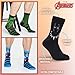 Marvel Mens Calf Socks US Size 7-11, Pack of 5 Soft Crew Socks for Sports, Spiderman Deadpool Avengers (7/11 US, Blue Multi)