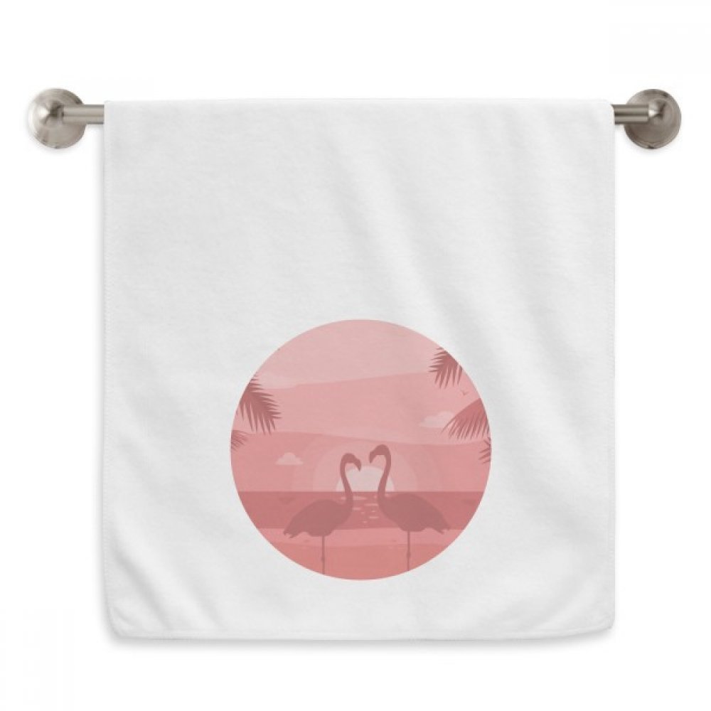 Serviettes moelleuses Flamingo Couple 13x29 pouces blanc en tissu absorbant pour toilette