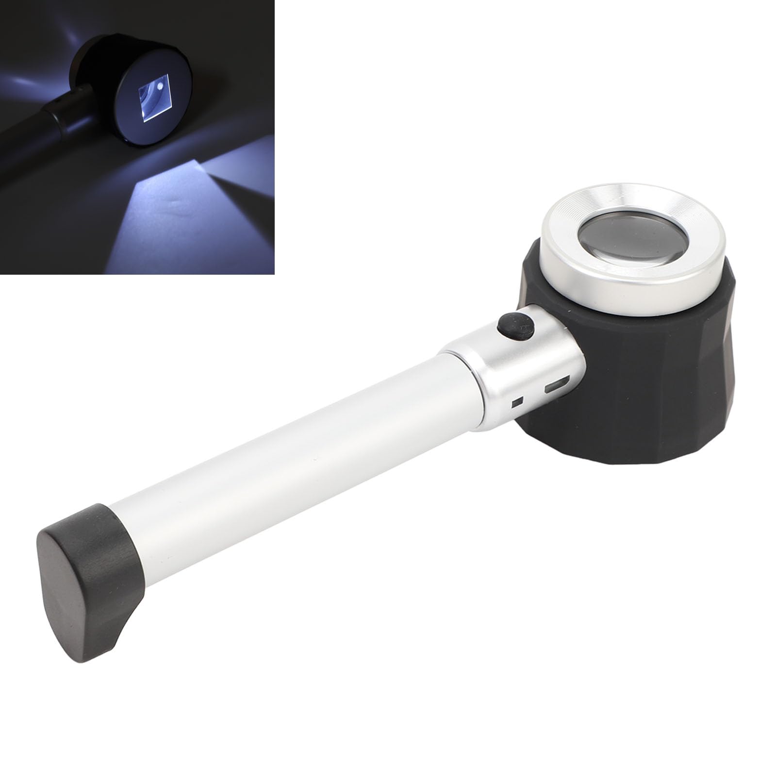 Lente D'ingrandimento Portatile 45X, Lente D'ingrandimento con Luci a LED, Lente D'ingrandimento con Scala di Misura in Vetro Ottico per Anziani Lettura Osservazione di