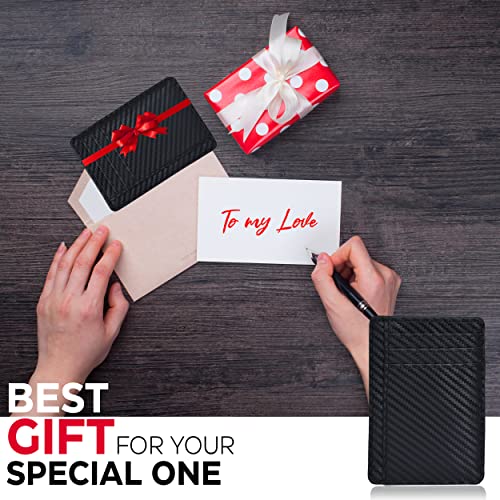 Minimalist Wallets For Men & Women Rfid Front Pocket Leather Card Holder (Ebony) #TOP4