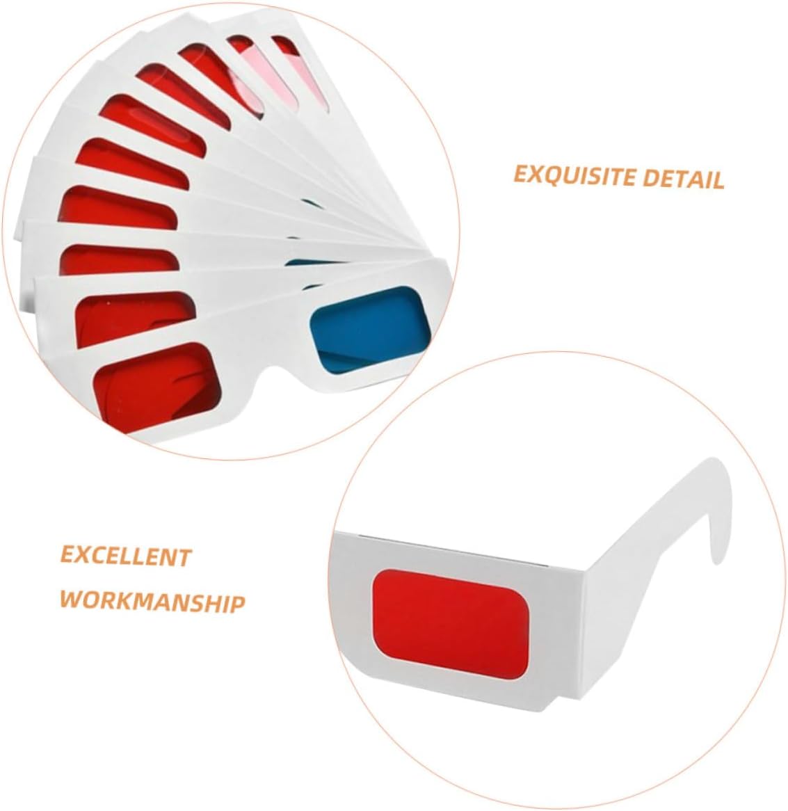 70pcs Red Blue Anaglyph 3D Glasses Cardboard Movie Theater Eyewear for Family and Educational Use