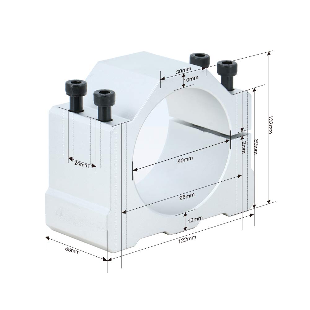 Motore a mandrino CNC, 2,2 kW, 2200 W, 220 V, 400 Hz, 24000 giri/min, mandrino raffreddato ad acqua da 2,2 kW, VFD + mandrino da 80 mm + pompa dell'acqua da 75 W + 13 prese ER20 (1-13 mm)