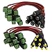 Igreeman 10 Pair Male & Female DC Power Pigtail 18 AWG 5A Cable Upgraded with Terminal Jack Socket 2.1mm 5.5mm Connectors for Home Security Surveillance Camera and Party Lighting