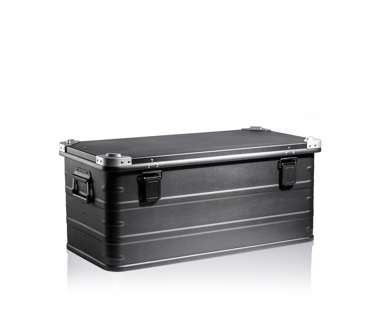 AluVault AVB081 Boîte de rangement en aluminium 100 % aluminium, légère, durable, résistante à la corrosion avec verrous sécurisés – Idéal pour les outils, les équipements de plein air et
