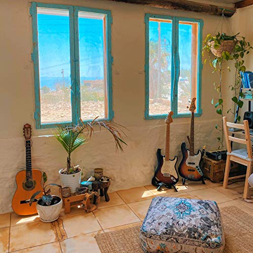 Mandala Life Art Bohemian Yoga Decor Floor Cushion Cover - 24X8 Inches - Square Meditation Carpet Pillow Case - Printed Cotton Rug Pouf #TOP4