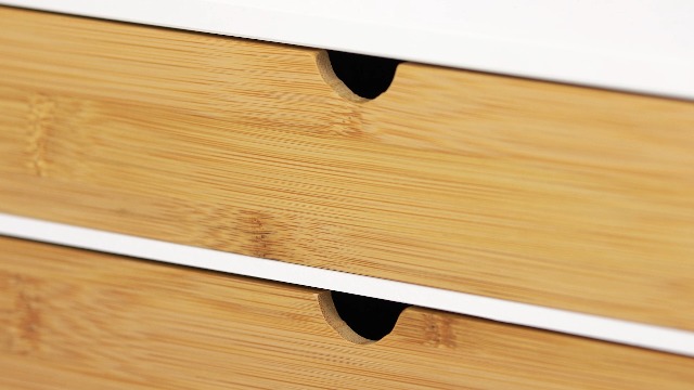 Organizer Da Scrivania In Bambù E MDF – 2 Cassetti, 14x33x21 Cm, Stile Scandinavo, Per Ufficio E Casa