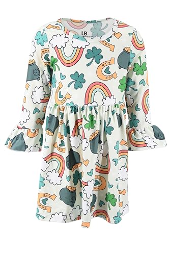 Image of Girls Long Sleeve Ruffled Dresses for Toddlers and Kids