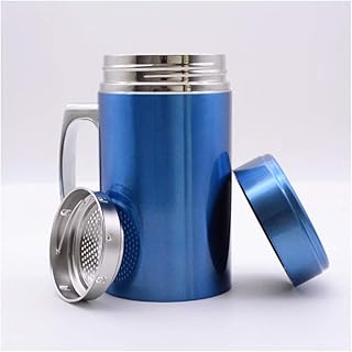 YANGXU Acciaio Inossidabile Thermos Vuoto Maniglia Ufficio Tazza Isolato Fiasca con Il tè Filtro Borsa dell'Acqua Calda Portatile Personalizza