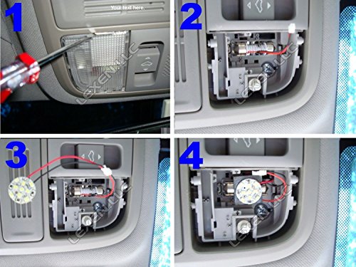 LED Blue 2X Dome Map Interior Light Bulb 9 SMD Circle Panel Xenon Hid Lamp - Fits All Vehicles - Thumbnail 4