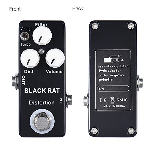 Henniu Pedal de efeito de mini distorção para guitarra True Bypass Corpo em liga de zinco-alumínio