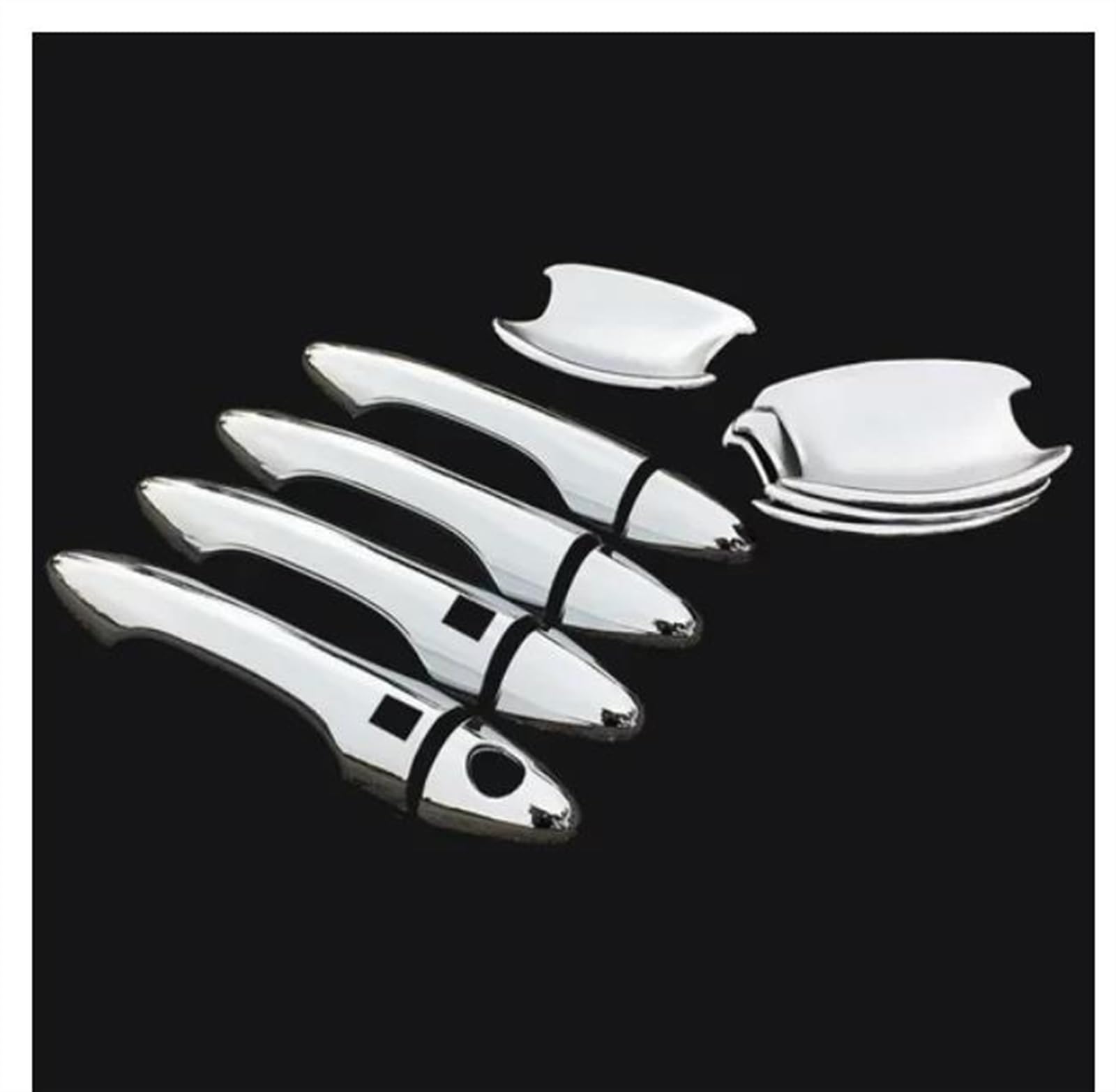 SLIMES Car Door Handle Cover Trim for Kia K3 Scratch Proof Set Chromium Styling Exterior Parts Accessories Protection(Silver 4)