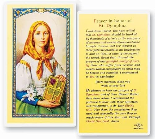 Hirten Saint Dymphna Laminated Catholic Prayer Holy Card, Single Card