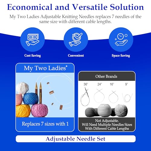 My Two Ladies KNUS-RW-17 Original | Adjustable Ergonomic Knitting Needles | Rosewood thumb #2