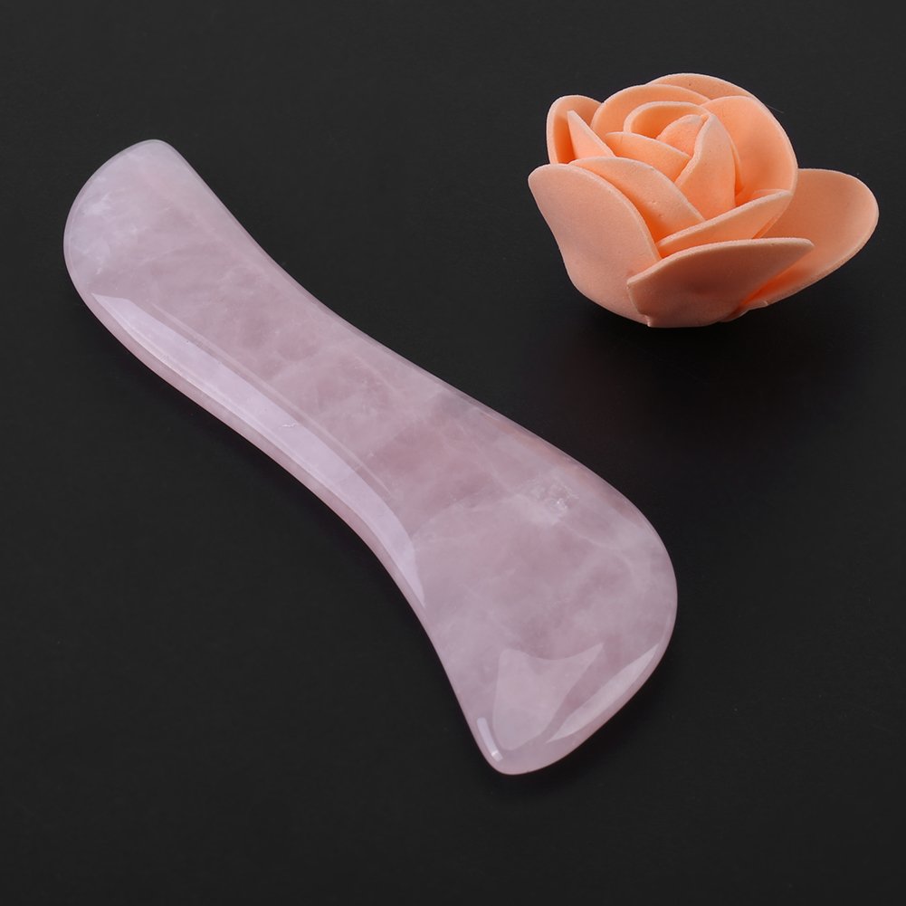 Jadeit Gua Sha narzędzia do masażu skrobania, naturalny kwarc różany tablica Gua Sha do ciała twarzy SPA akupunktury terapia punktowa spust leczenie