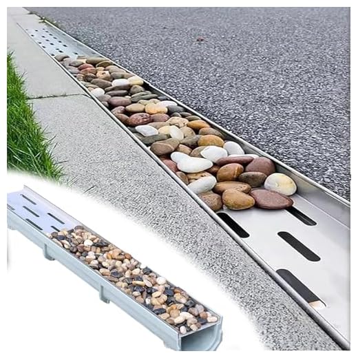 GFLPSQIA piovana scolo canaletta Kit di Drenaggio A Trincea Lunghezza 60/100 Cm, Kit di Drenaggio Francese per Cortile, Kit di Drenaggio per Interni Ed Esterni per(100 X 15 X 10cm)