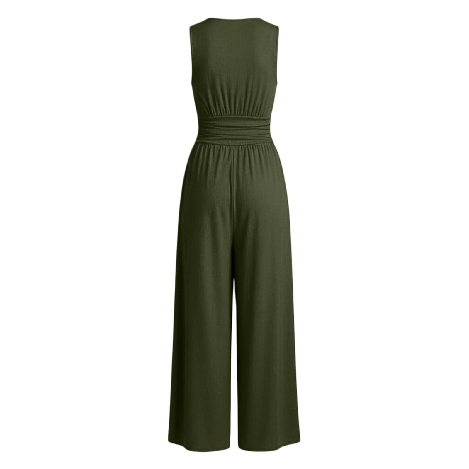 Traje de pantalón para mujer, elegante, festivo, con cuello en V, sin mangas, mono