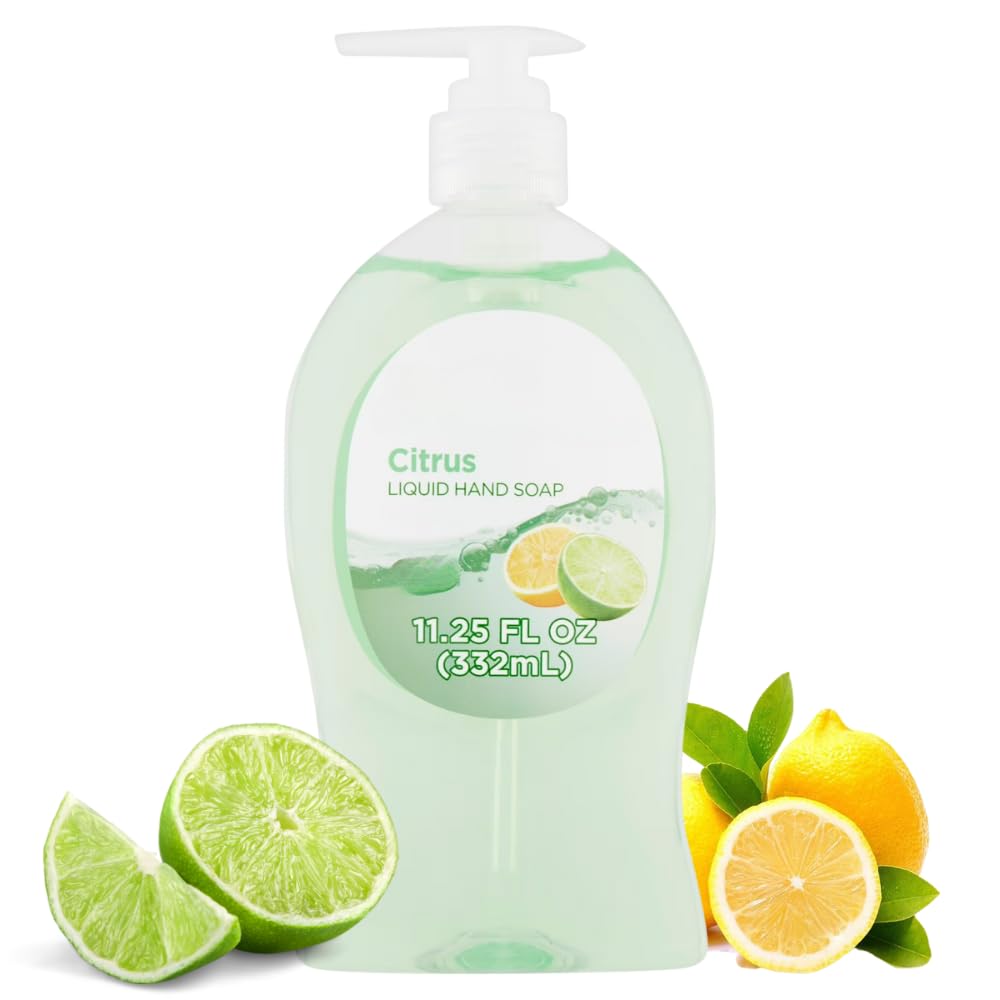 Citrus Scent Liquid Hand Soap for Everyday Hand Washing Smooth Hand Wash for Home Kitchen or Bathroom Use