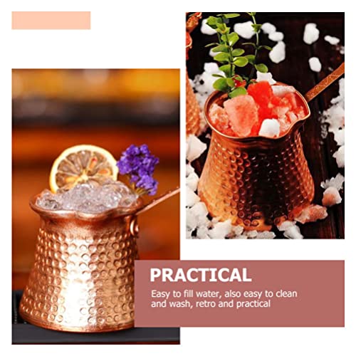 Turkish Coffee Pot Copper Espresso Maker Greek Arabic Coffee Maker Hammered Coffee Cezve Stove Milk Warmer Butter Melting Pot For Home Kitchen 320Ml #TOP1
