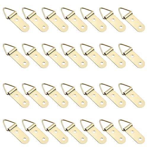 Image of MroMax 100PCS Ring Picture Frame Buckle 1.5 inch x 0.43 inchGold Tone Assortment Kit for Home Decoration Picture Frames Photo Hanging Solutions
