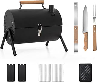 Churrasqueira barril portátil a carvão | kit completo (2 tanques 2 g