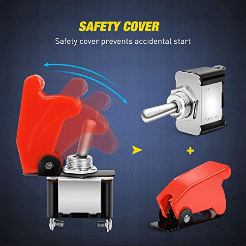 Nilight 90014E Heavy Duty Rocker Toggle Switch 12V 20A Red Cover Spst On/Off 2Pin Car Truck Boat-5 Pack, 2 Years Warranty #TOP3