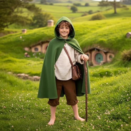 Disfraz capa con capucha medieval para niños miniatura 2