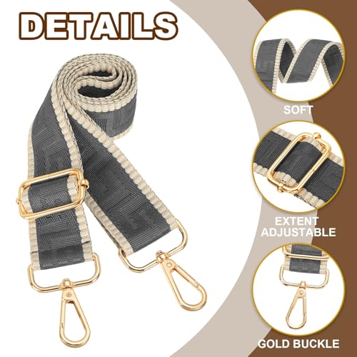 Image of PATIKIL Purse Strap, Adjustable Crossbody Bag Straps Wide Shoulder Strap Universal Replacement Shoulder Bag Belt for Women's Handbags Canvas Satchels Bag Backpack, Dark Grey