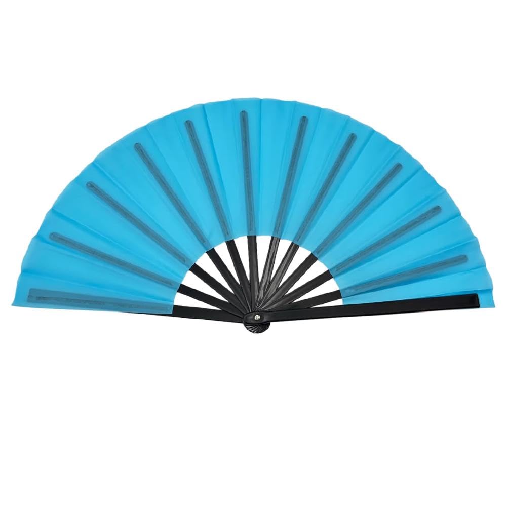 Large Clacking Hand Fans for LINE Dancing, Folding Festival Dance Fan with Loud Fabric Handheld Fan Plastic Sound, Ribs