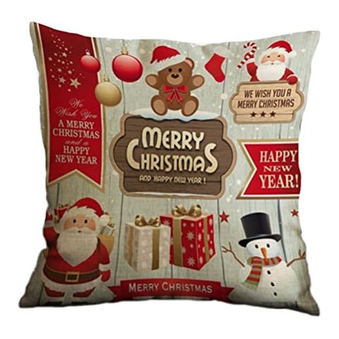 Nunubee Christmas Theme Cushion Cover Cover