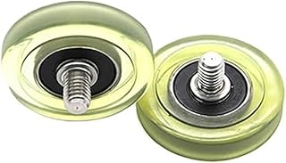 2 Pcs Diameter 33mm, M6 Screw, PU Polyurethane Bearing with Stainless Steel Screw, Rubber-Coated Soft Pulley/Roller, Guide Wheel
