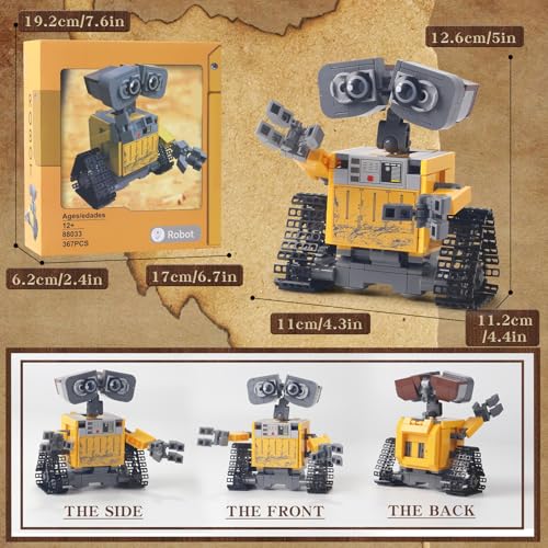 Image of DIY Robot Wall-e Building Blocks Set Compatible with Lego Wall Size Greactive Minifigure Robot Model Display Toy Architecture Unique Educational Gift Toy for Kids and Adults 6 Years Old and Up