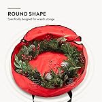 ZOBER 2 Pack Oxford Christmas Wreath Storage Container 30 Inch - Wreath Bag for Artificial Wreaths Box - Waterproof Fabric, Dual Zippered Wreaths Storage Bag With Strong Durable Handles - Red - Image 3
