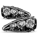 ACANII - For 2005-2006 Acura RSX Black Headlights Headlamps Head Lights Lamps Replacement Driver + Passenger Side