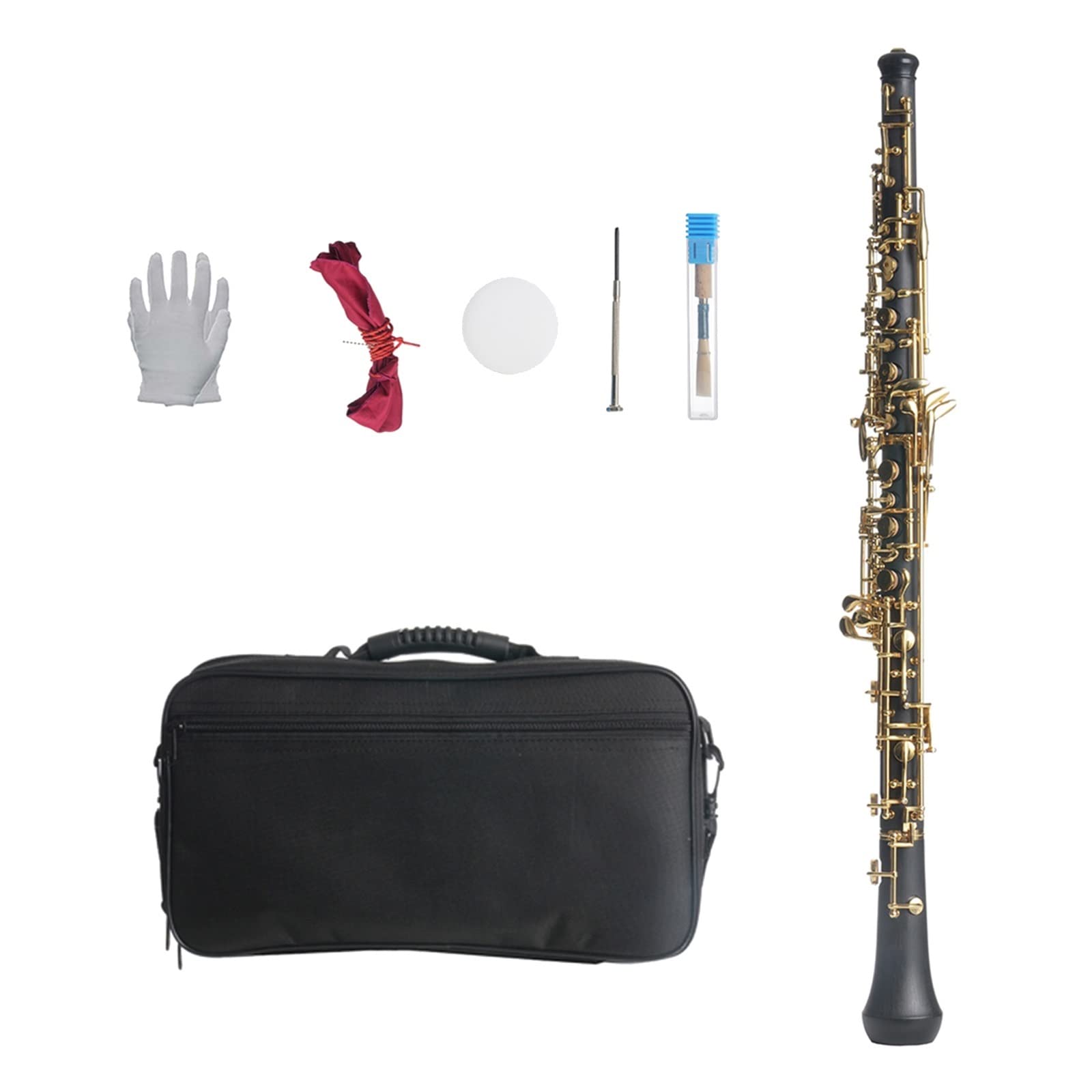 Clarinete Plano B En Estuche Rígido, Clarinete De 17 Teclas Niquelado con Accesorios para Estudiantes Estudiantes Clarinete