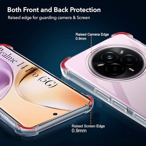 Image of Jkobi Shockproof Crystal-Clear Back Cover for Realme 14 Pro (Anti Yellow Case | Drop & Camera Protection | Hard Polycarbonate)