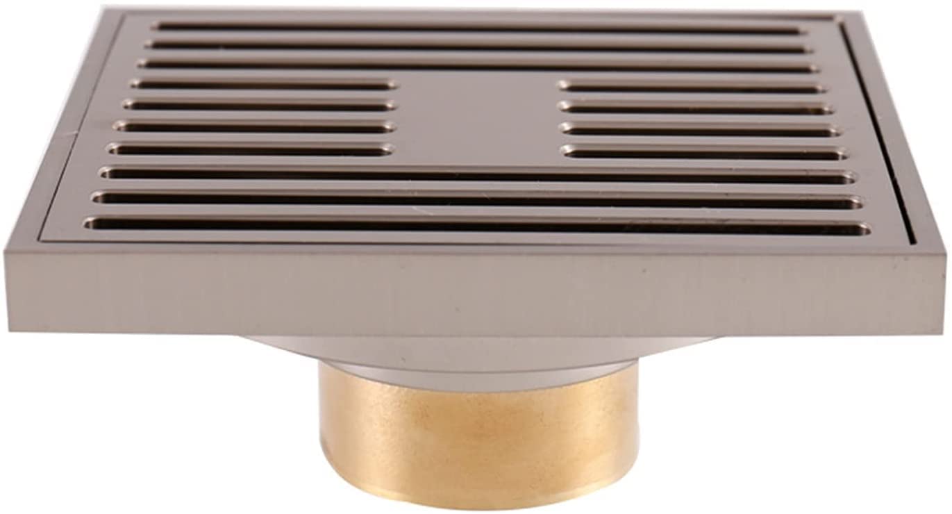 Drain de douche de 4 pouces à grand débit et grille en laiton amovible