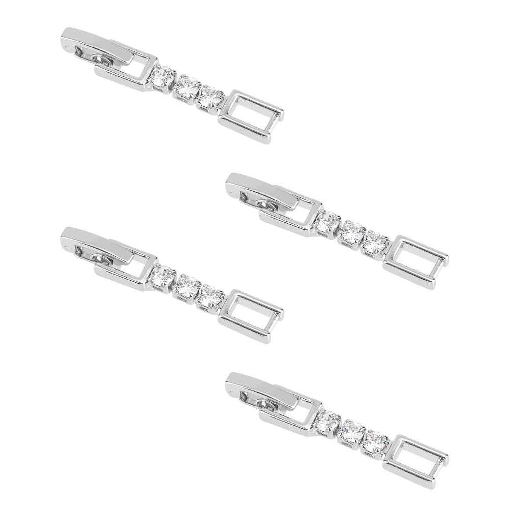 SUPERFINDINGS 4Pcs Silver Bracelet Extender Fold Over Clasp