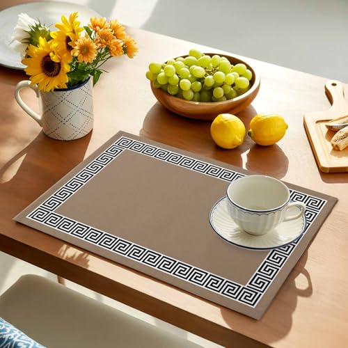 Inspired Key Texture on Brown Placemats Set of 4 Washable