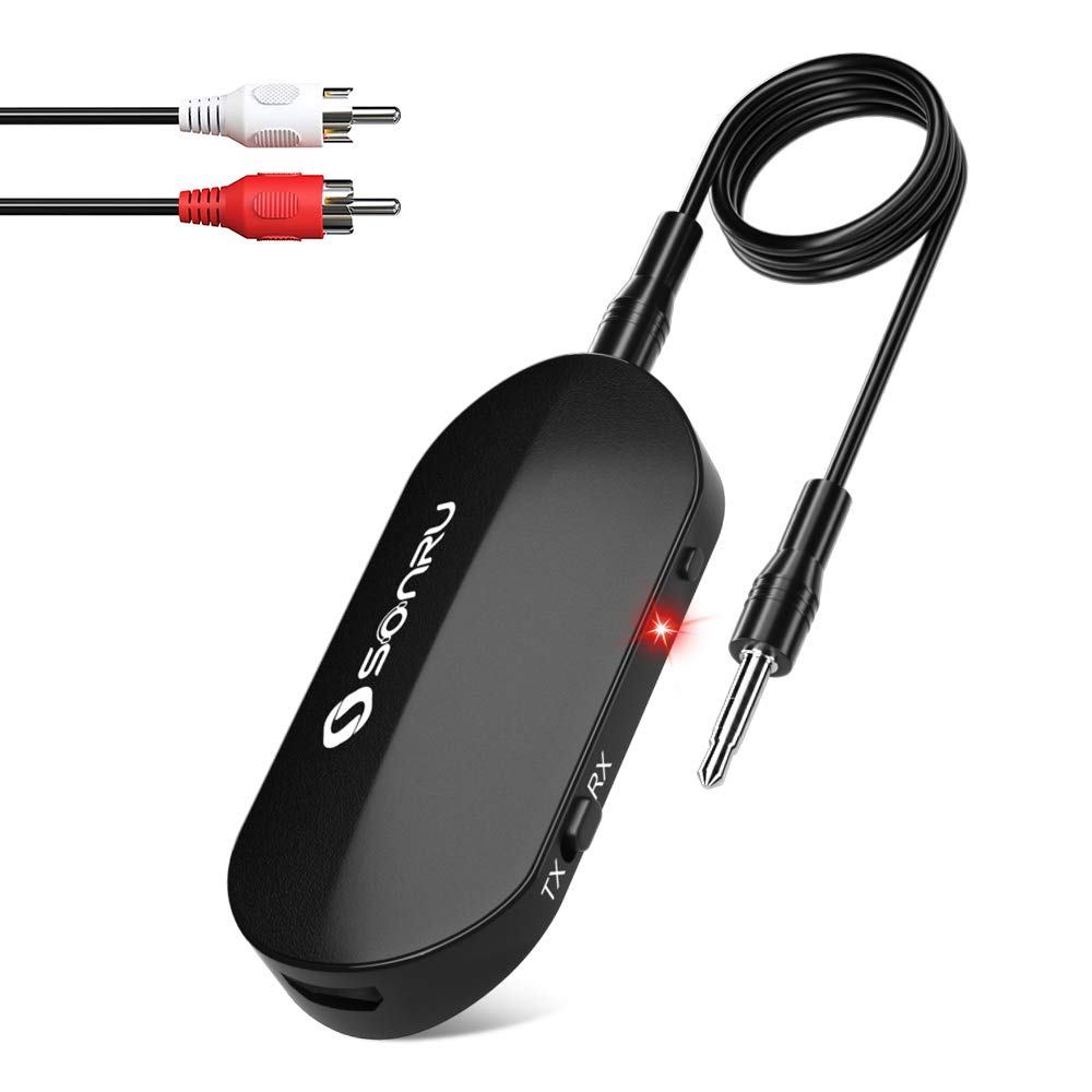 SONRU Bluetooth 5.0 Transmitter Receiver, 2in1 Wireless 3.5mm Aux