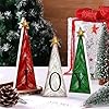 YUJUN 3 PCS Christmas Tree Wooden Decoration with Small Gold Stars Xmas Farmhouse Tiered Tray Standing Tree Accents Wood Tree JOY Signs for Christmas Winter Kitchen Home Tabletop Party Decor Supplies