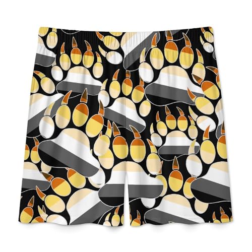 Gay Bear Pride LGBT Paw Men's Stretch Pajama Short Soft Sleepwear Pocket Elastic Waistband Pj Pant4