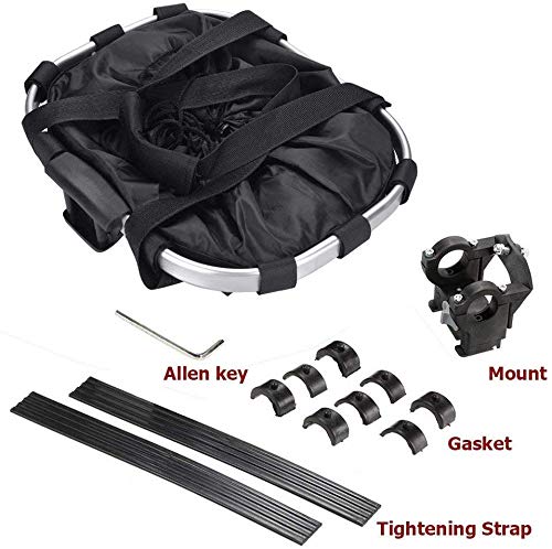 Bike Basket, Small Pets Cat Dog Folding Carrier, Removable Bicycle Handlebar Front Basket, Quick Release And Easy To Install, Detachable Cycling Bag (Black) #TOP2