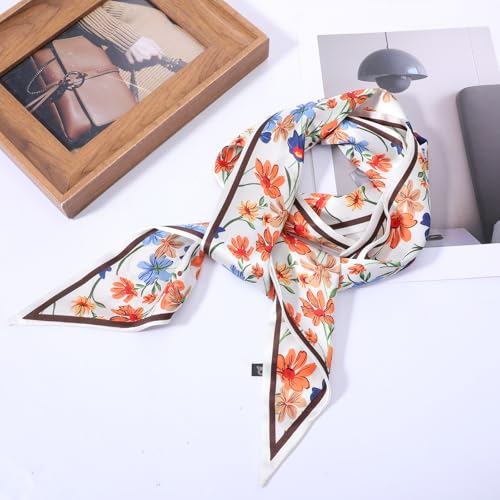 2PCS Silk Hair Scarf, Fashionable Satin Purse Scarf, Hair Scarfs for Women, Can be Used as Bag Accessories, Head Scarfs, Breathable Lightweight, Women's Gift, 55.9x5.8in2