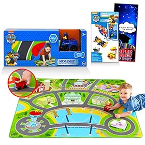 Paw Patrol Mega Mat with Vehicle Set for Kids – Bundle with Paw Patrol Playmat with Vehicle, Stickers and More (Paw…