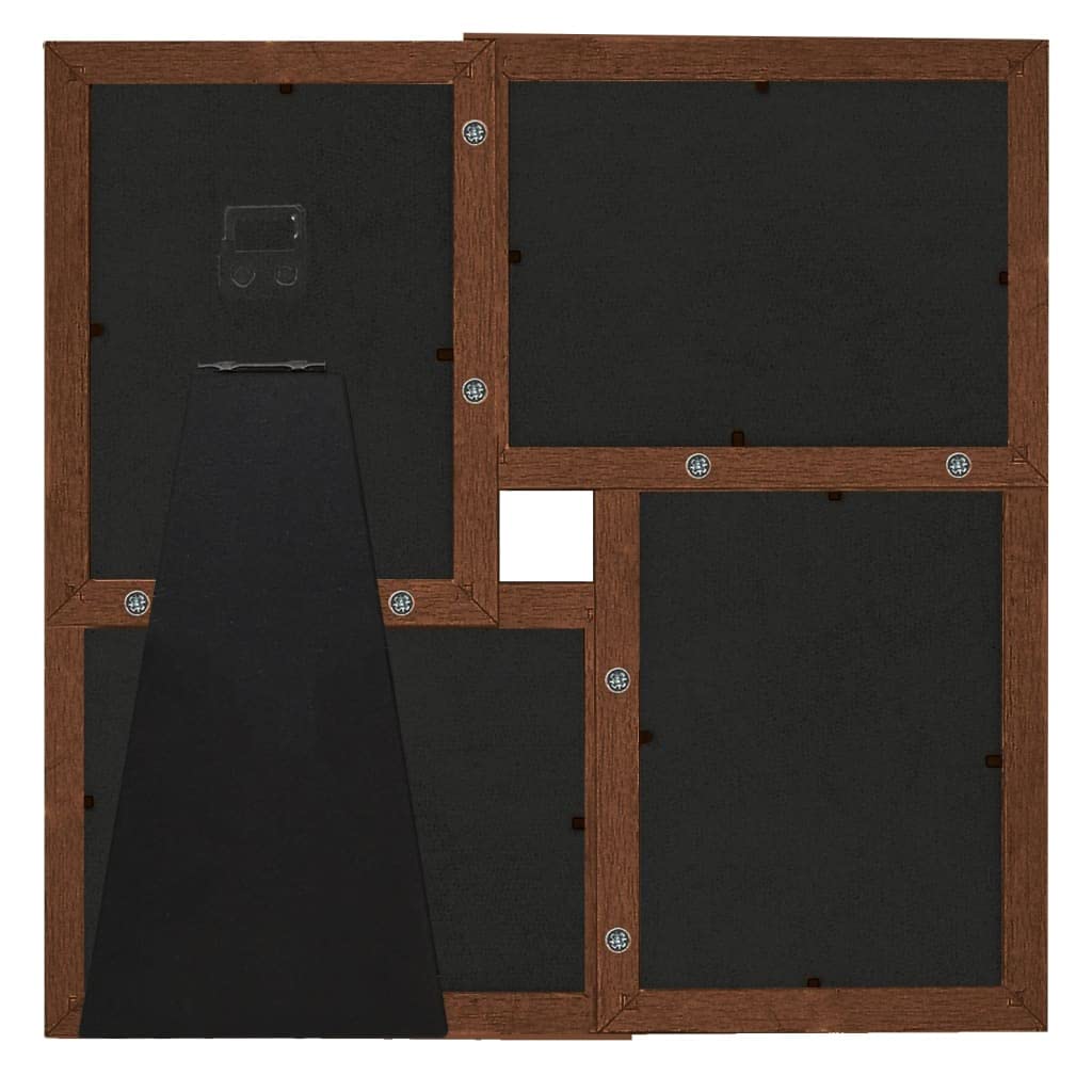 Collage Marco de fotos marrón oscuro para 4 fotos de 13 x 18 cm de MDF y PS, marco intercambiable con paspartú, decoración de pared y expositor de mesa para carteles, certificados, impresión