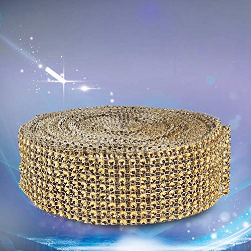 Atyhao Rhinestone Diamond Ribbons, Sparkling Mesh Ribbon Trim for Bridal Bouquet Frames Vases Wedding Party Decoration - Image 2